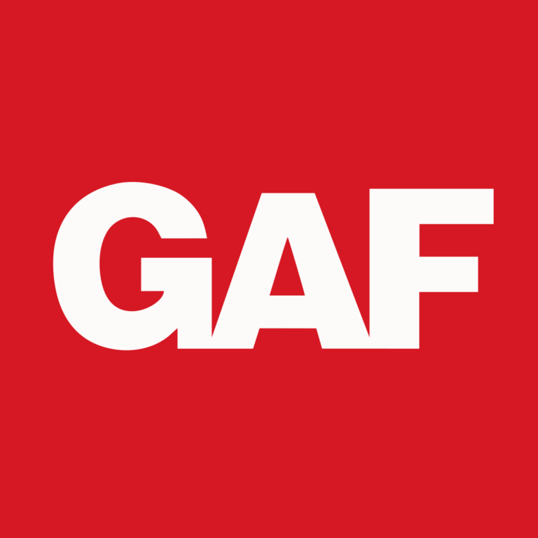 GAF roofing logo representing premium roofing materials by Paragon Chimney and Roofing USA