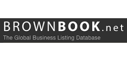 Brownbook.net logo &ndash; global business listing database in black and white